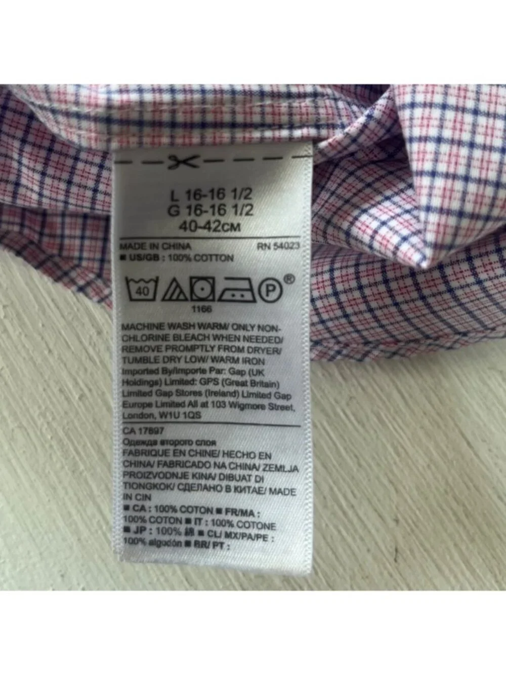 Banana Republic Button Front Shirt Slim Fit Non-Iron Large Pink Blue